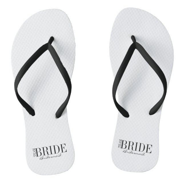 Team Bride Bridesmaid Bridal Party Flip Flops (Footbed)