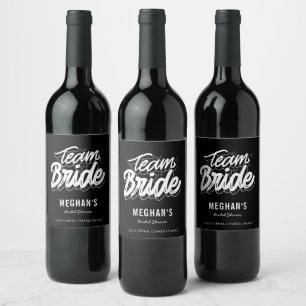Team Bride Bridesmaid Bridal Party Wedding Wine Label