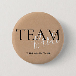 Team Bride   Bridesmaid Name   Wedding Button