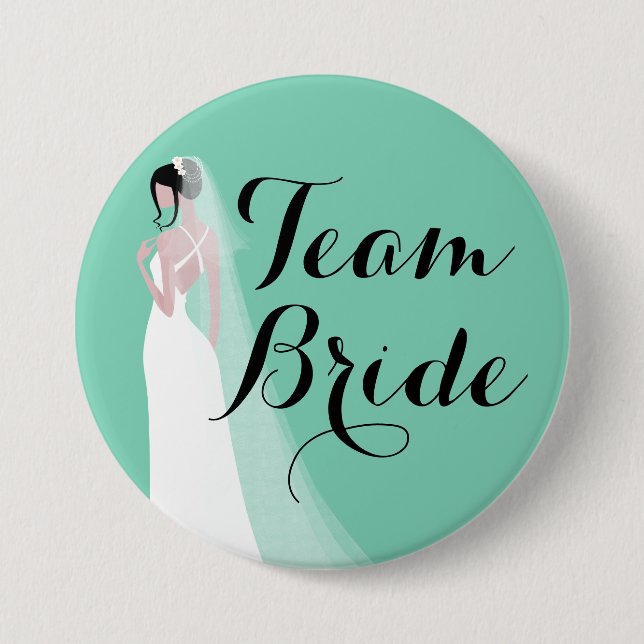 Team Bride Brunette Bride 7.5 Cm Round Badge (Front)