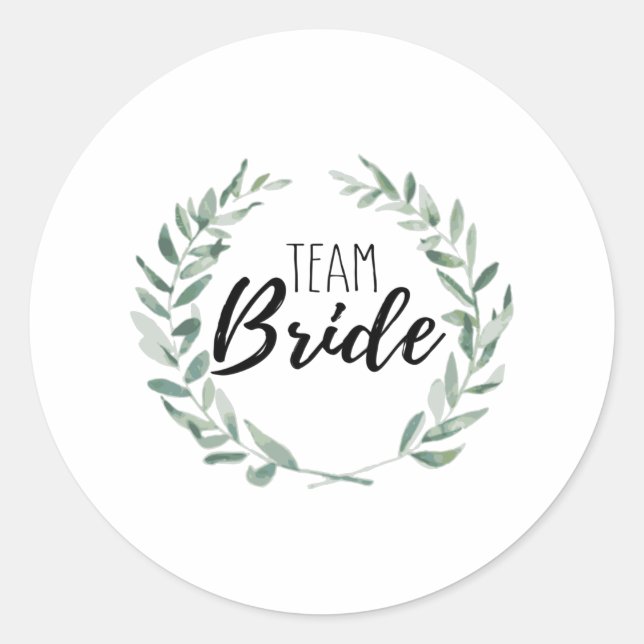 Team Bride Classic Round Sticker (Front)