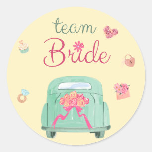 Team Bride Classic Round Sticker