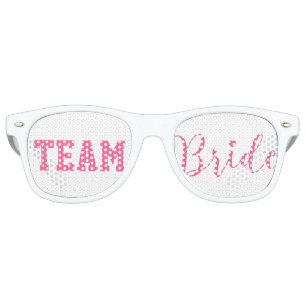 Team Bride Classy Pink Script Retro Sunglasses