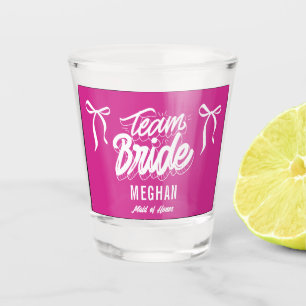 Team Bride Coquette Bow Bridesmaid Wedding Shot Glass