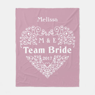 Team Bride custom monograms & year wedding blanket