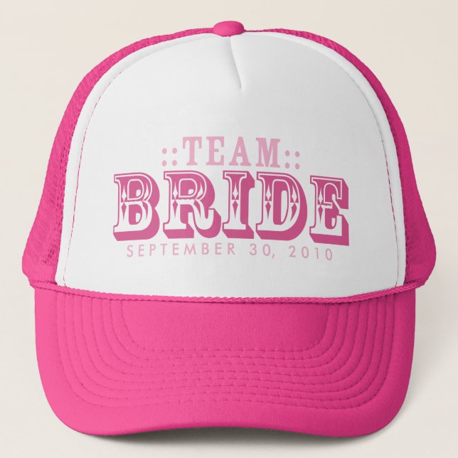 "TEAM BRIDE" Customised Wedding Day Trucker Hat (Front)