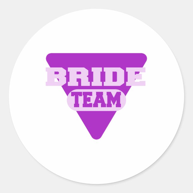Team Bride design Classic Round Sticker (Front)