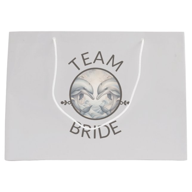 Team Bride Dolphin Style Womens Large Gift Bag (Front)