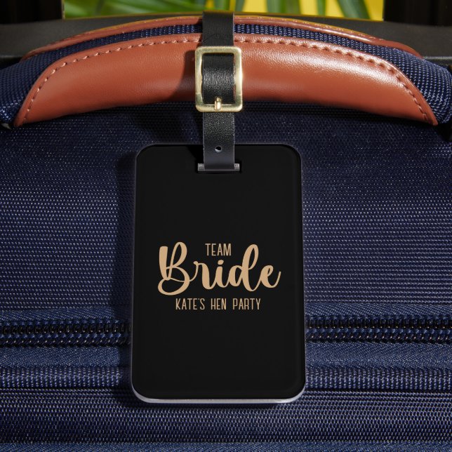 Team Bride Elegant Bachelorette Luggage Tag (Front Insitu 2)