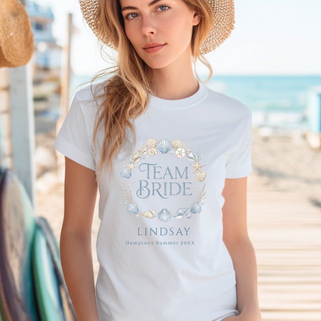 Team Bride! Elegant Beach Bride Seashell  T-Shirt (Team Bride! Elegant Beach Bride Seashell T-Shirt)