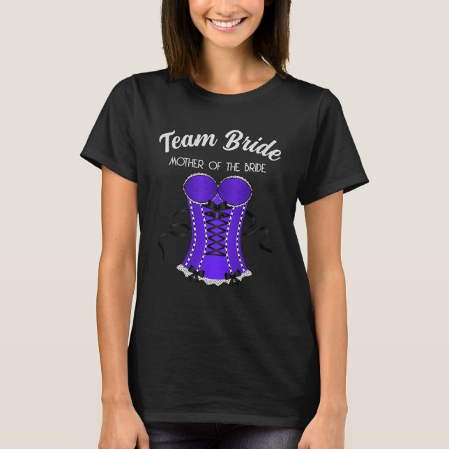 Team Bride Flirty Purple Corset T-Shirt (Front)