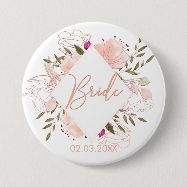 TEAM BRIDE FLORAL BUTTON (Front)