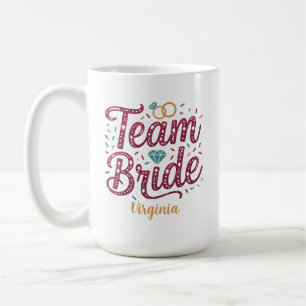 Team Bride Glitter Bridesmaid Favour Coffee Mug