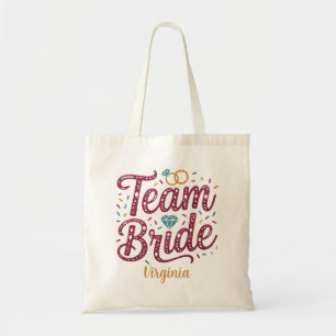 Team Bride Glitter Party Tote Bag Bridesmaid Favou