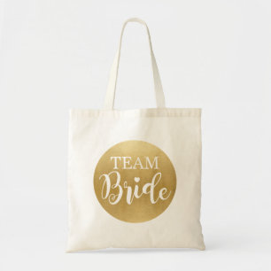 Team Bride Gold Bag Canvas Bridal Girls Gift