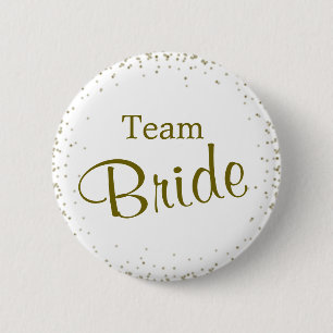 Team Bride Gold Confetti 6 Cm Round Badge