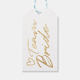 Team Bride - Gold faux foil gift tag