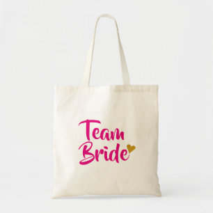 Team Bride Gold Heart Tote Bag