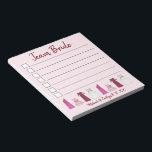 TEAM BRIDE Gown Wedding Bridal Shower Bachelorette Notepad<br><div class="desc">Notepad design features an original illustration of bridal party gowns (bridesmaid, flowergirl, mother of the bride, bride) with TEAM BRIDE in a fun font. Just personalise with your wedding information. Lots of additional illustrated notepads are also available from this shop. This design is also available on other products. Don't see...</div>