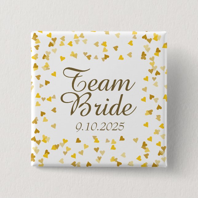 Team Bride / Groom 15 Cm Square Badge (Front)