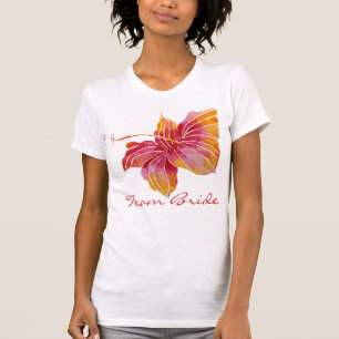 Team Bride   Hawaiian Hibiscus Flower T-Shirt