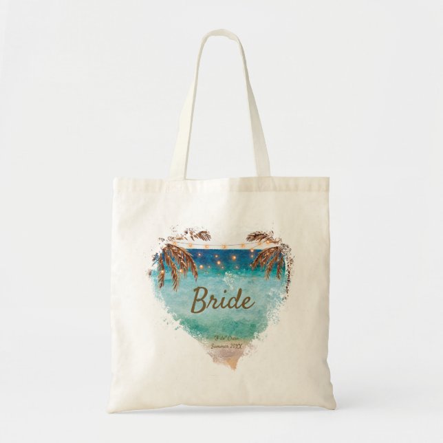 Team Bride I do crew tote beach bag bachelorette (Front)