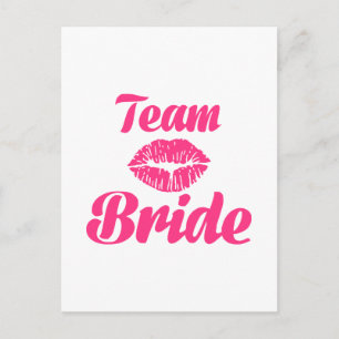 Team Bride kiss Postcard