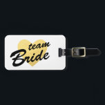 Team Bride Luggage Tag | gold heart | bridesmaid<br><div class="desc">Team bride luggage tag featuring an elegant gold heart. Your bag will be easy to spot with this cute luggage tag. Personalize it with your contact informations.</div>
