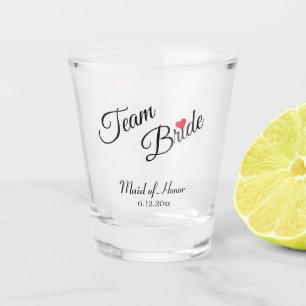 Team Bride   Maid of Honour Personalised Gift Shot Glass