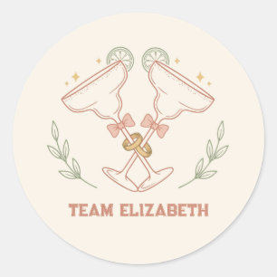 Team Bride Margs & Matrimony Bachelorette Party Classic Round Sticker