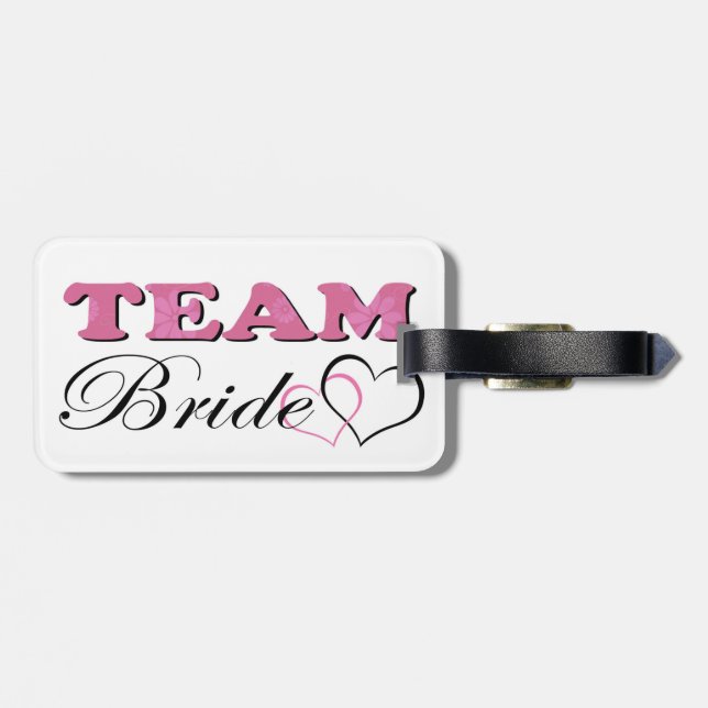 Team Bride - Pale Pink Luggage Tag (Back Horizontal)