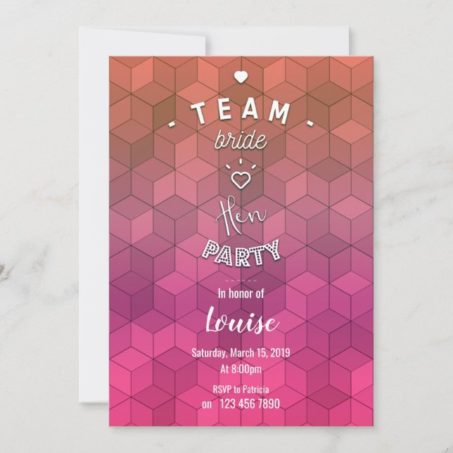 Team bride-party invitation (Front)