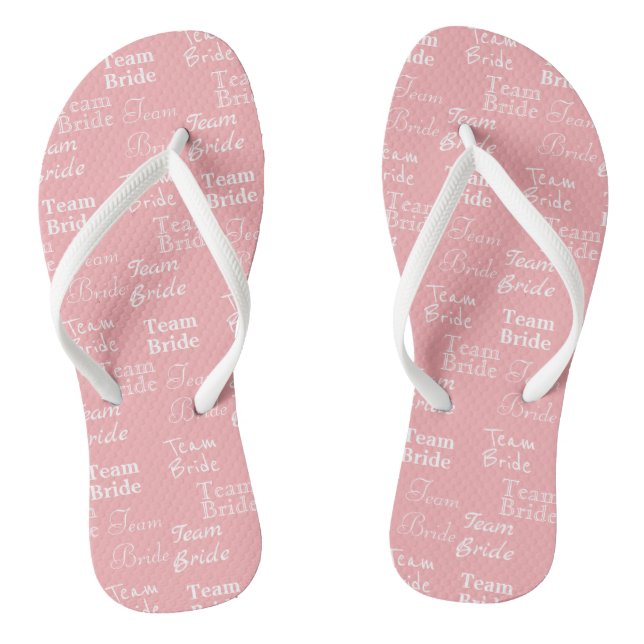 Team Bride Pattern pink  Flip Flops (Footbed)