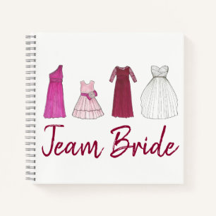 Team Bride Personalised Bridesmaid Wedding Party Notebook