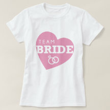 Team Bride Personalised Party Pink Heart Tops Tees