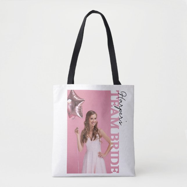 Team Bride Photo Tote Bag | Personalised Hen Party (Front)
