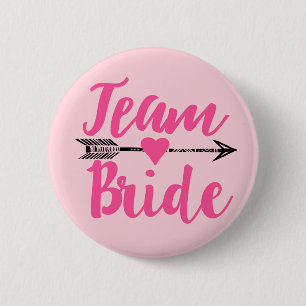 Team Bride Pink 6 Cm Round Badge