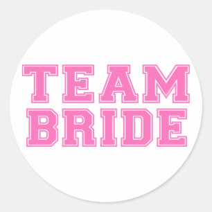 Team Bride (Pink) Classic Round Sticker