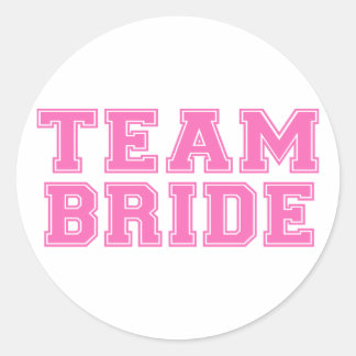 Team Bride (Pink) Classic Round Sticker