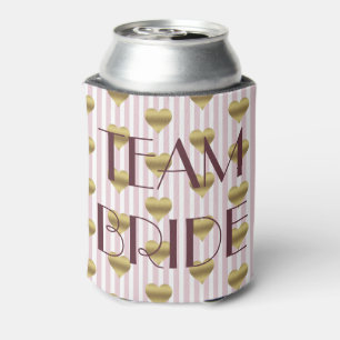 Team Bride Pink & Gold Bridal Shower Bridesmaids Can Cooler