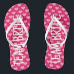 Team Bride Pink Hearts Slim Flip Flop Sandals<br><div class="desc">Team Bride Pink Hearts Slim Flip Flop Sandals
Super cute hot pink doll-style,  heart theme flip flop sandals for team bride! Great for wedding day bridesmaids gifts,  bachelorette party  gifts,  or bridal shower gifts!
Girls love pink and hearts: so what's not to love about these!</div>