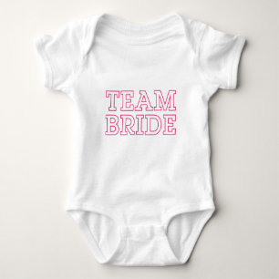 Team Bride Pink Outline Baby Bodysuit