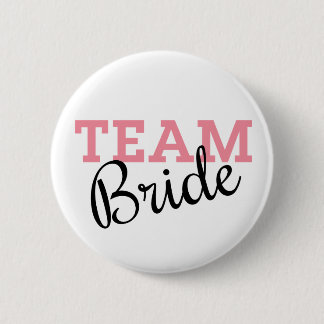 Team Bride Pink Script 6 Cm Round Badge