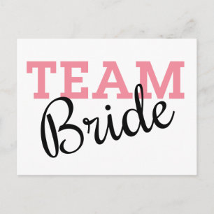Team Bride Pink Script Postcard