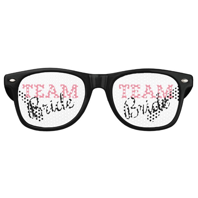 Team Bride Pink Script Retro Sunglasses (Front)