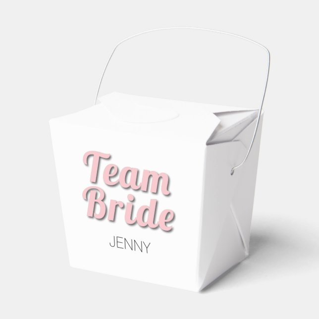 Team Bride Pink Shadow Favour Box (Front Side)