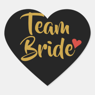 Team Bride Red Heart Heart Sticker