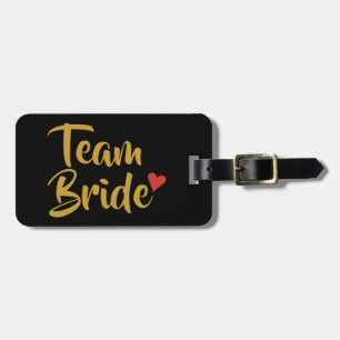 Team Bride Red Heart Luggage Tag