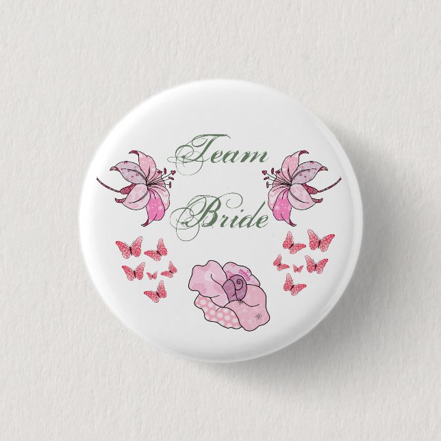 Team Bride, rosa 3 Cm Round Badge (Front)