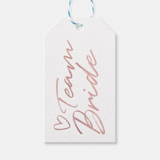 Image of Team Bride - Rose Gold faux foil gift tag